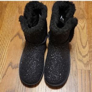 True Craft Black Sparkly Boots, size 7..Like New!